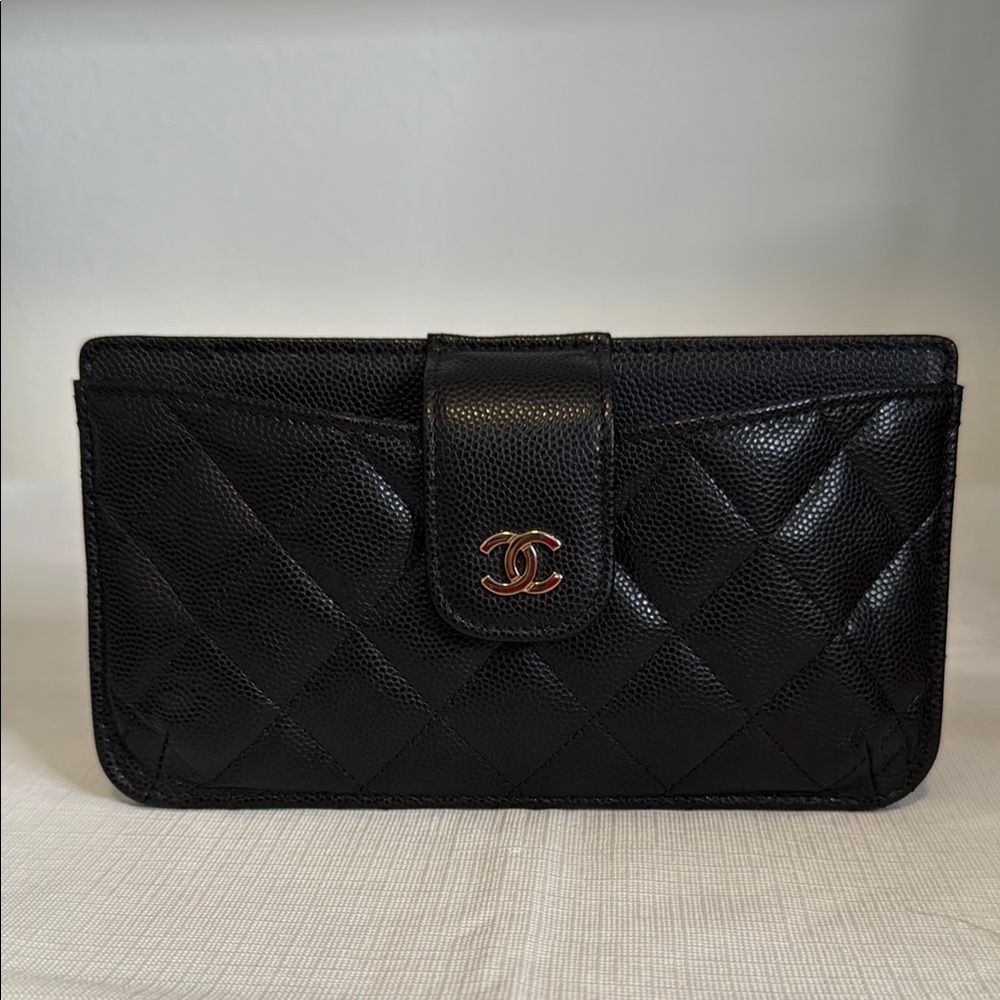 Chanel Black Quilted Phone Holder
